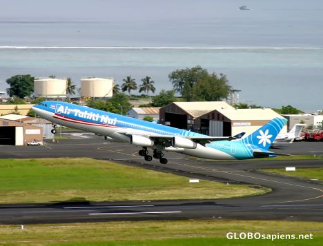 Postcard Air Tahiti Nui, a French Polynesia travel emblem