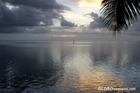 Postcard The Paea lagoon at twilight - Tahiti