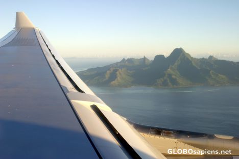 Postcard Landing at Faa'a - Moorea in the background