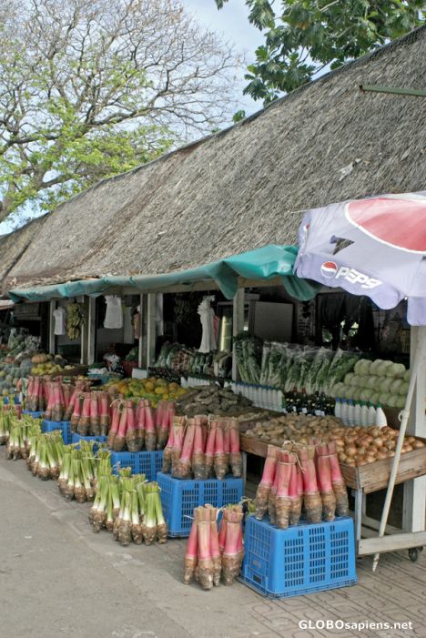 Postcard Faa'a trditional Tahitian market