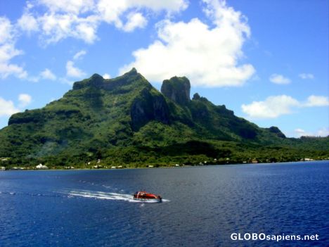 Postcard Bora Bora by boat