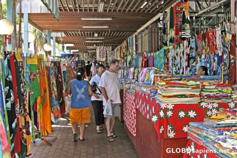 Postcard Te Matete no Papeete: Papeete downtown market