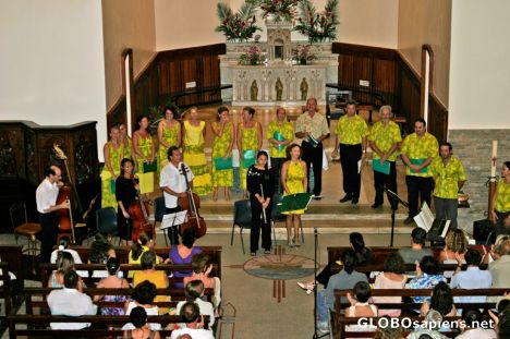 Postcard Papeete cathedral: Baroque concert