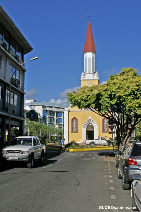 Postcard Papeete cathedral