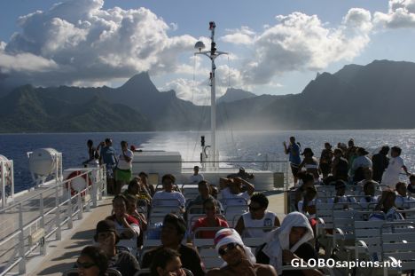 Postcard On board Aremiti 5 ferry