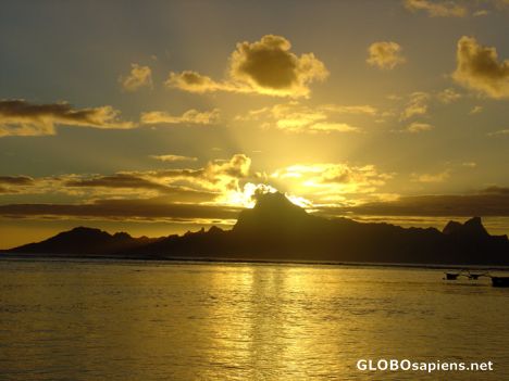 Postcard Tahiti - Sunset on Moorea