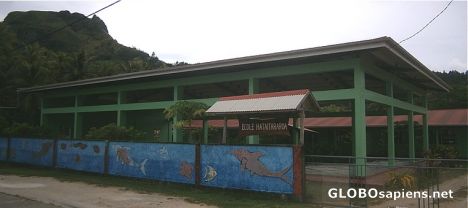 Postcard Island school on Raivavae