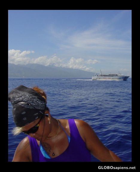Postcard Ferry from Tahiti to Moorea