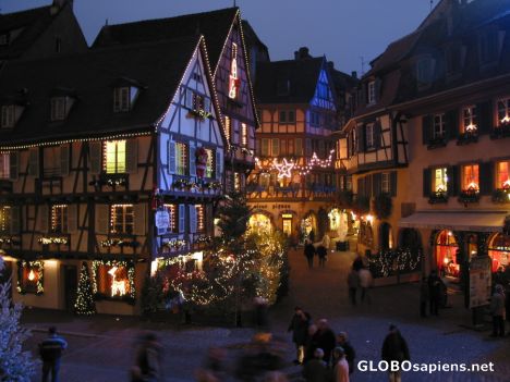 Postcard Christmas lights in Colmar
