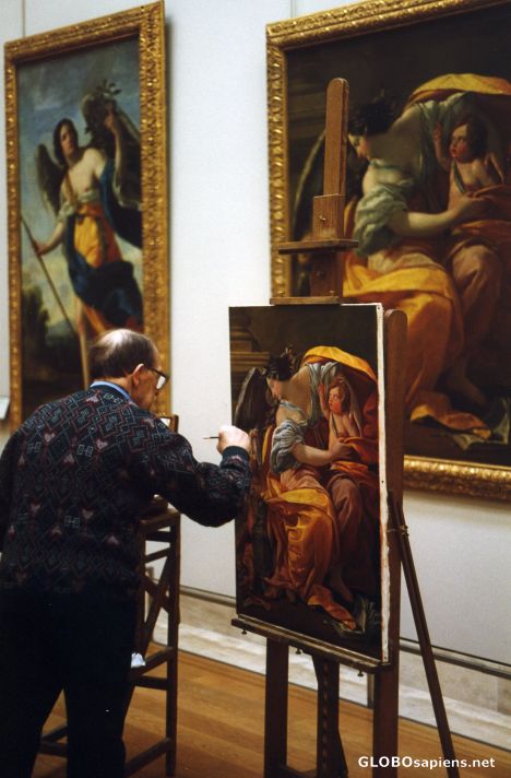 Postcard Artist in the Louvre