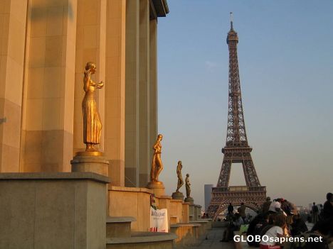 Postcard Embarcadero towards the Tour Eiffel