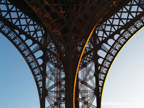 Postcard Eiffel tower detail