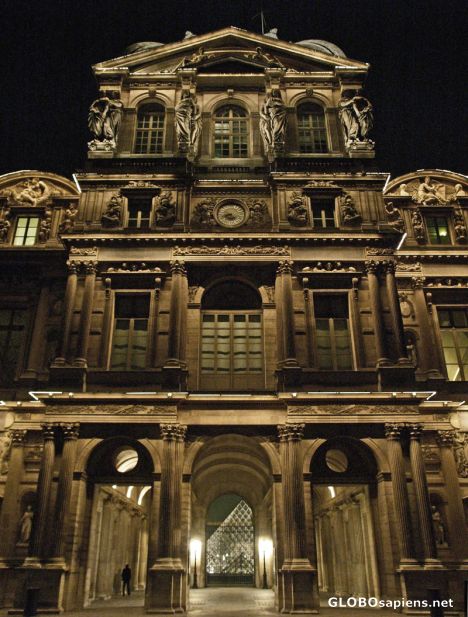Postcard The Louvre, night shot