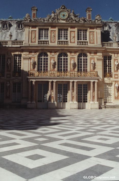 Postcard Detail der Strassenseitigen Fassade von Versailles