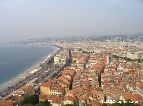 Postcard Looking down on Nice