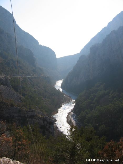 Postcard River through the valley