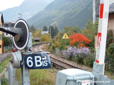 Postcard Cosy railroadline in Chamonix
