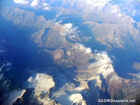 Postcard Flying over the Alps 2