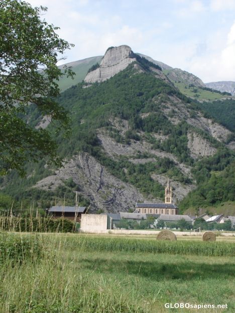 Postcard alpine village in France