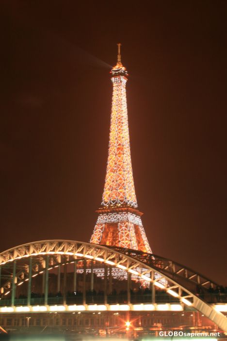 Postcard Illuminated Eiffel Tower