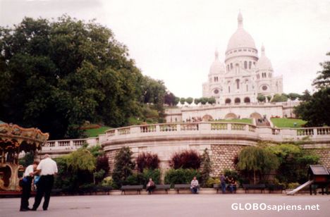 Postcard The Sacré-Coeur basilica in Montmartre