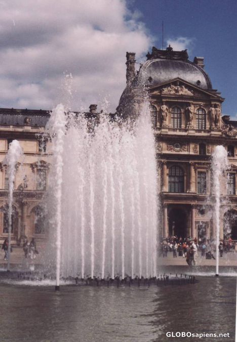 Postcard Fountain at the Louvre