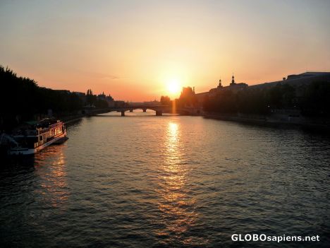 Postcard Evening on the Seine river