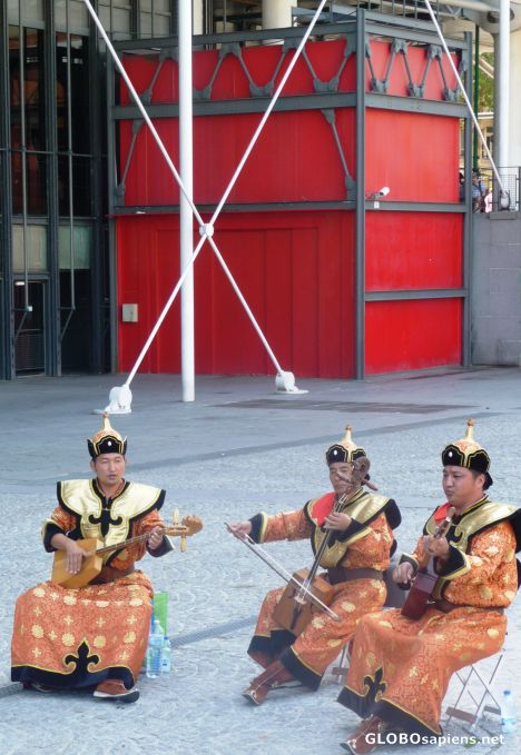 Postcard Mongolian musicians