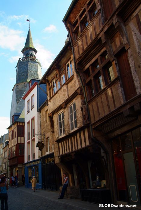 Postcard Dinan - a rown of 12th century houses