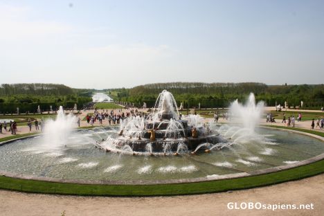 Postcard Fountain in the gardens of Versailles