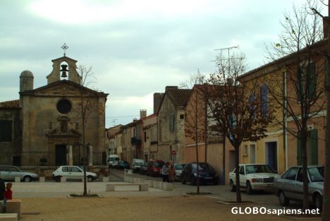 Postcard Aigues-Mortes - a small church