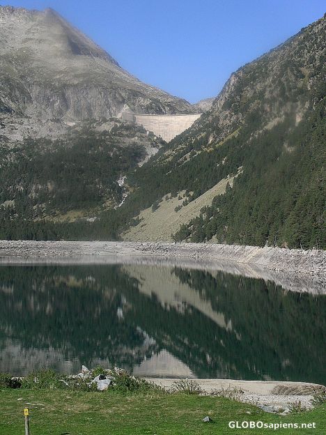 Postcard Lac d'Oredon with Dam