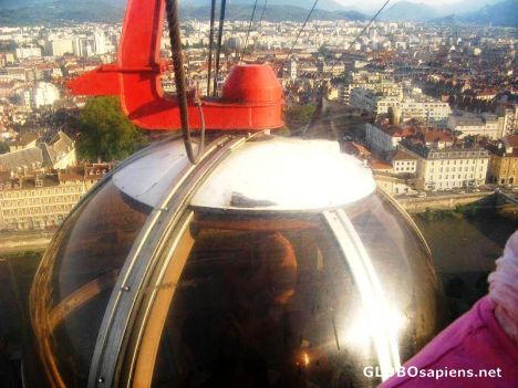 Postcard in the cable car,grenoble