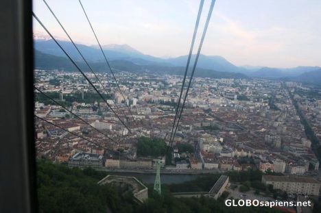 Postcard grenoble from above-a view from the cable car