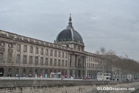 Postcard Hotel-Dieu in Lyon
