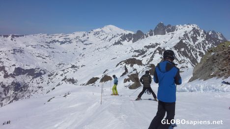 Postcard Skiers on the Brevent Peak