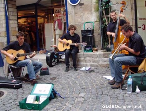 Postcard Buskers in Old Vannes, Brittany