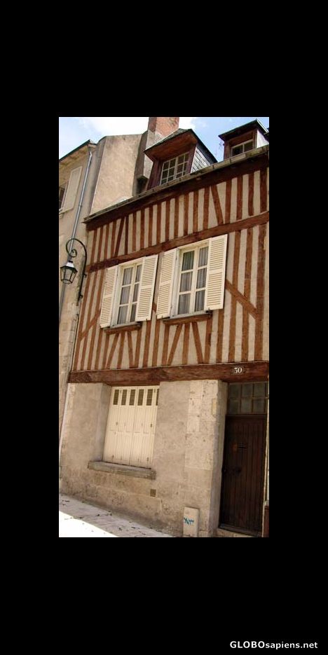 Postcard Half timbered house in Orleans