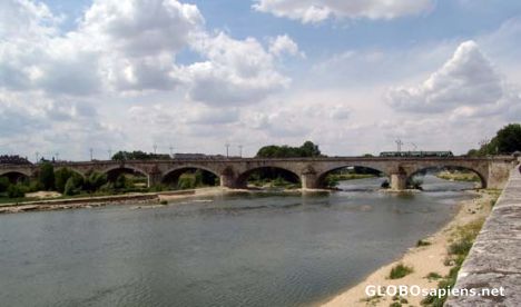 Postcard Loire River at Orleans