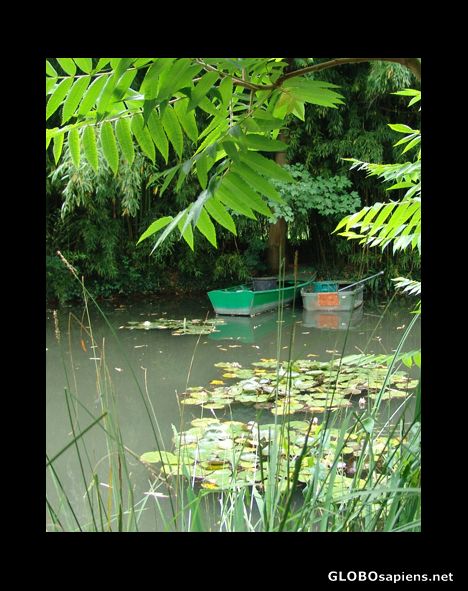 Postcard Monet's Boats on Giverny Water Garden