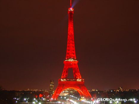 Postcard Eiffle Tower in Red
