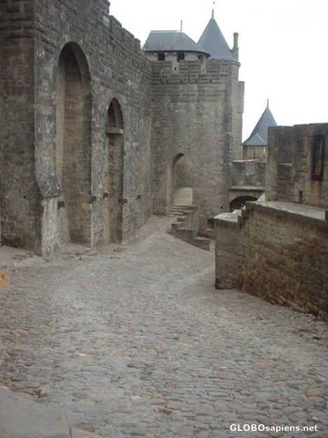 Inside the walls at the old carcasonne city.