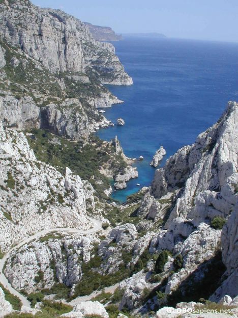 Postcard Calanques - white cliffs of Cassis, France