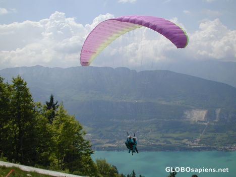 Postcard Alpine Parachute Jump (Vol en Parapente) in Annecy