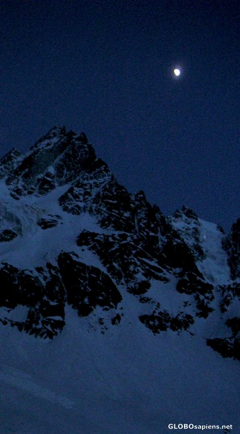 Postcard moon over alps