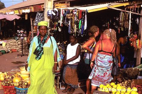 Postcard Souvenir Market in Gambia...
