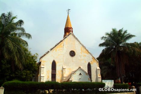 Postcard Banjul - a small colonial church