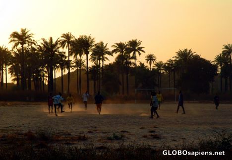 Postcard Fajara - Football at sunset