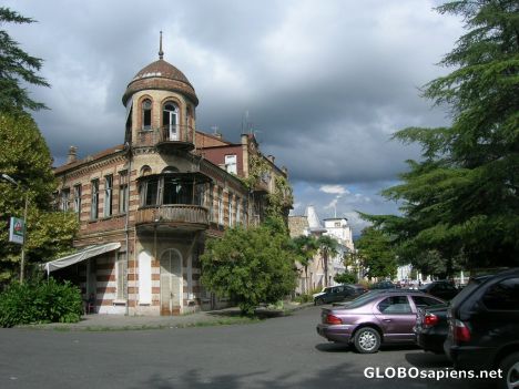Postcard Republic of Abkhazia. Empty pretty building