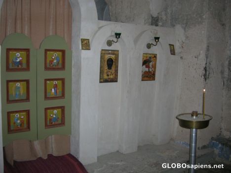 Postcard Icons inside the chapel